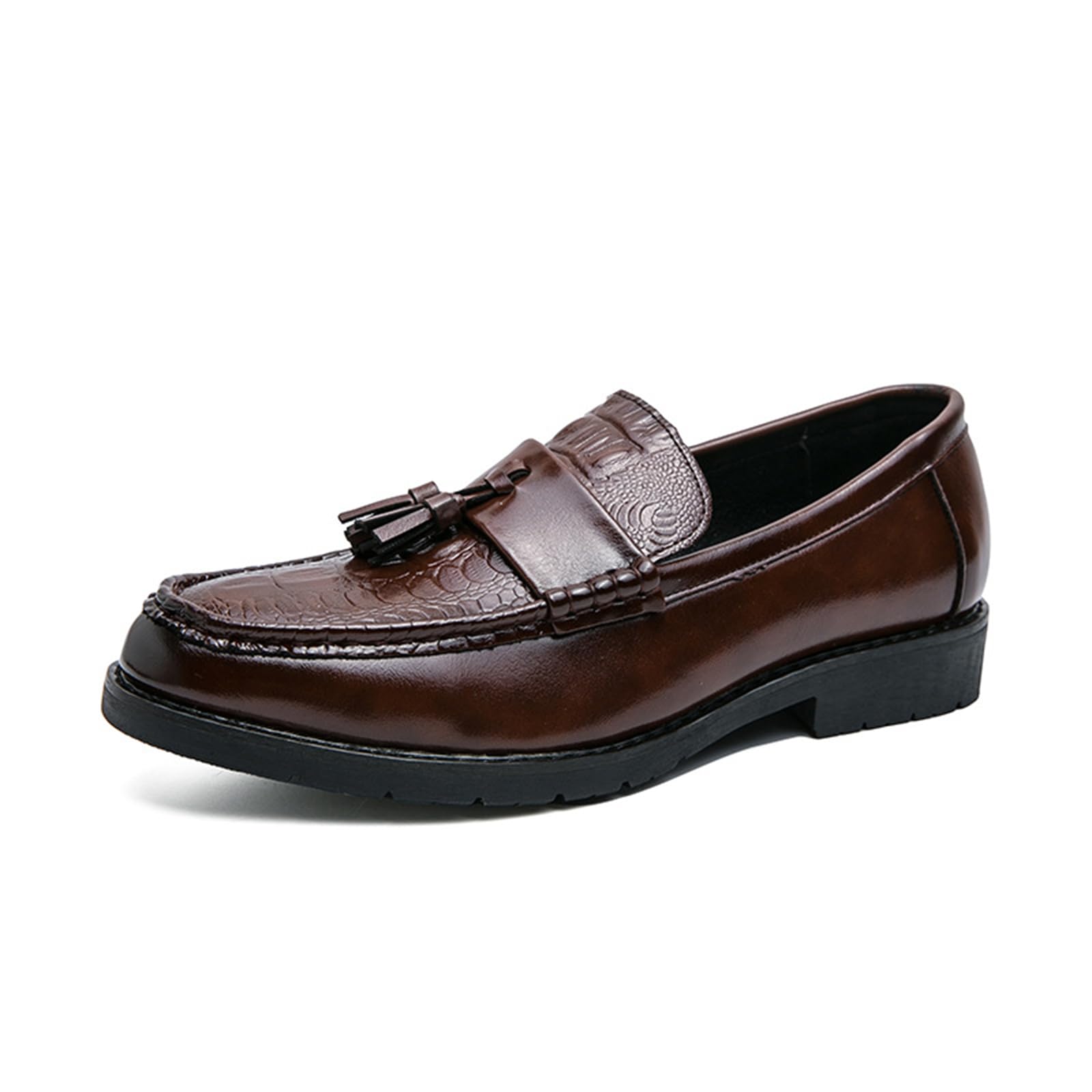 Uomo Bello Mocassini con Nappe Wingtip Brogue Slip-on Formali Scarpe da Sera
