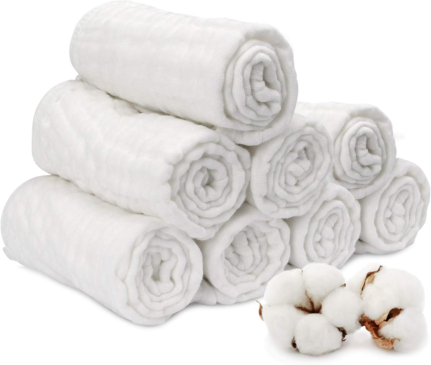 Yoofoss Muslin Burp Cloths 100 Cotton 6 Layers Large 10