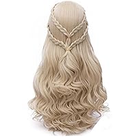 Vista 1 de Peluca rubia larga con trenzas de Probeauty, para cosplay, incluye casquillo de peluca, talla única