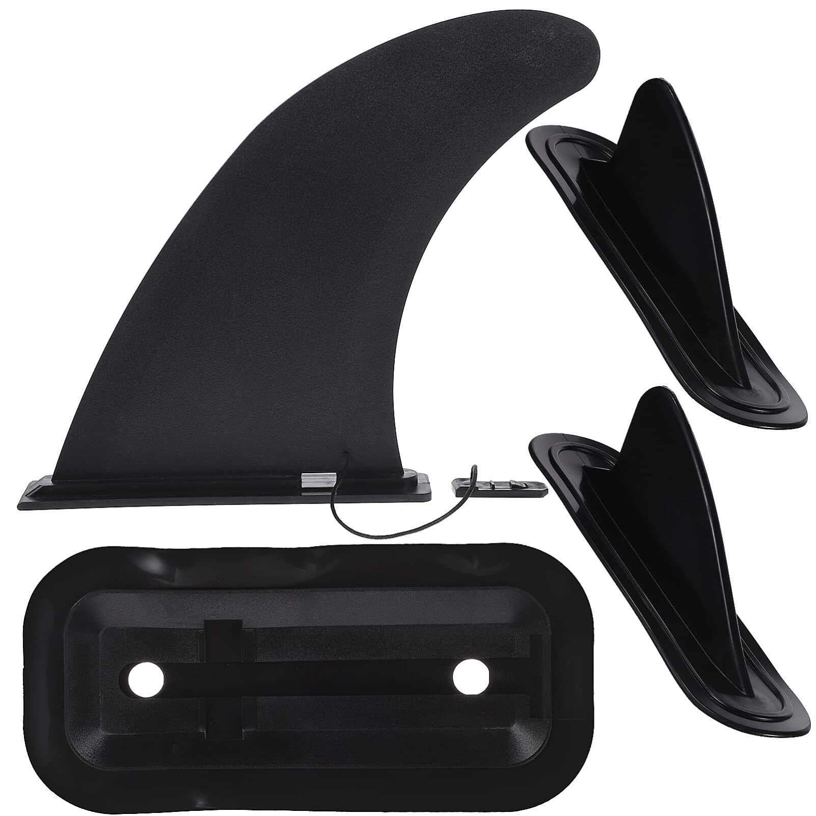 BESPORTBLE Aileron de Kayak Amovible 3 Pièces en PVC Noir pour Navigation