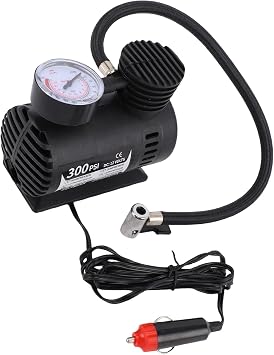 Electric Air Pump Portable Mini Air Compressor Bike Tire Infaltor Pump 12V 300 PSI Foot Pump Tyre Pumps for Cars