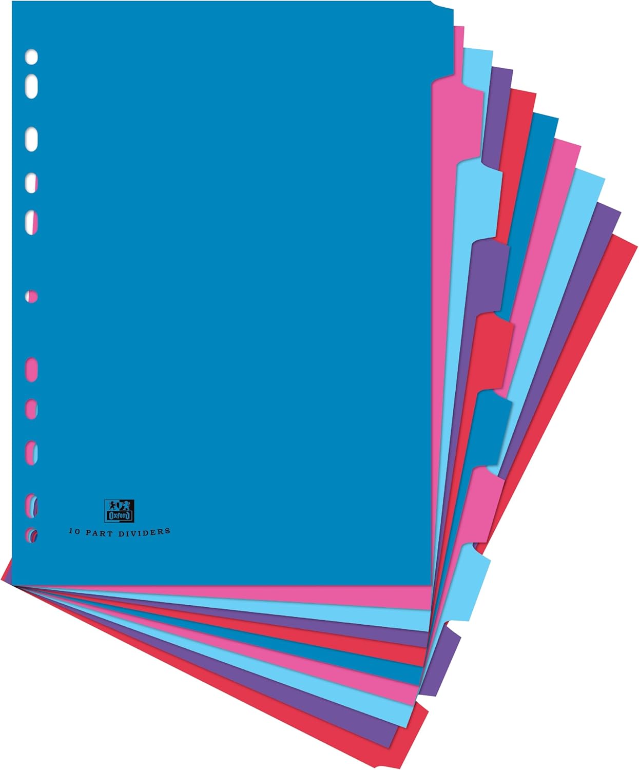 Oxford Campus A4 Size, 10 Part Dividers, Multi-Coloured, Set of 1, Assorted