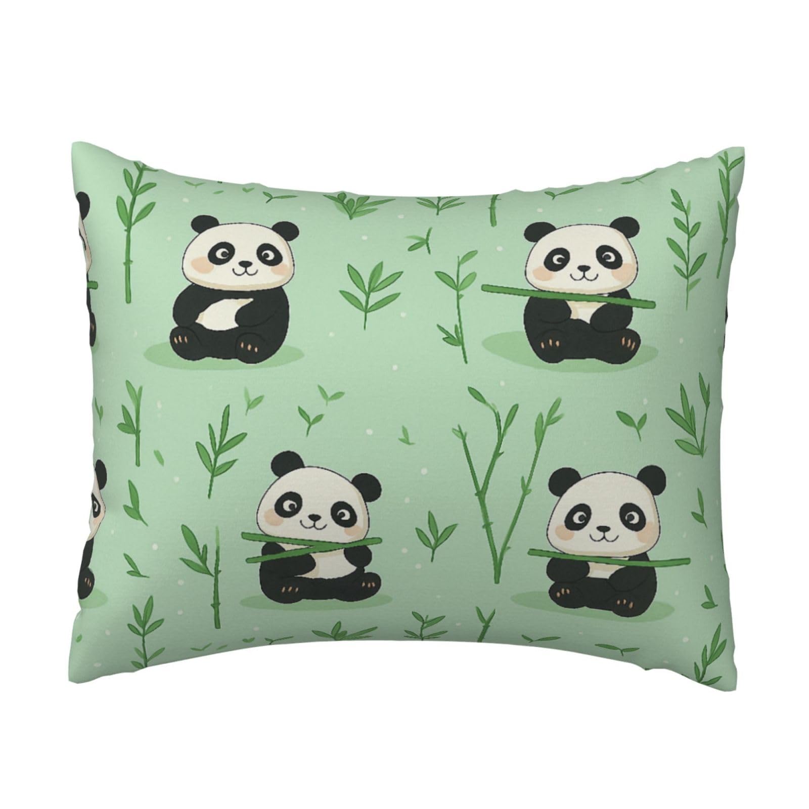 Cute Panda and Bamboo Pillowcase Soft Plush with Zipper Decorative Pillowcovers 16x20 in