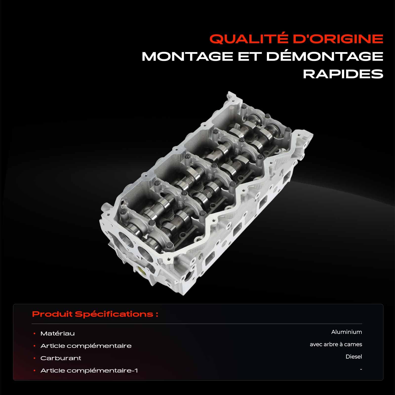Frankberg Culasse complète avec soupapes 908910 | Compatible avec: NP300 Navara D40, X-Trail T30, Pathfinder IV R52, Navara plateau/châssis D22, Serena C24