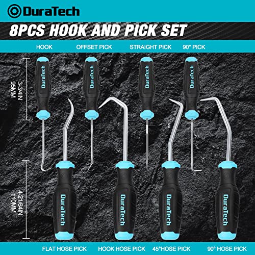 Image of DURATECH 8-Piece Hook and Pick Set | Precision Pick Tool Set for Automotive Oil Seal /O-Ring and Electronic Hand tools, with Storage Tray