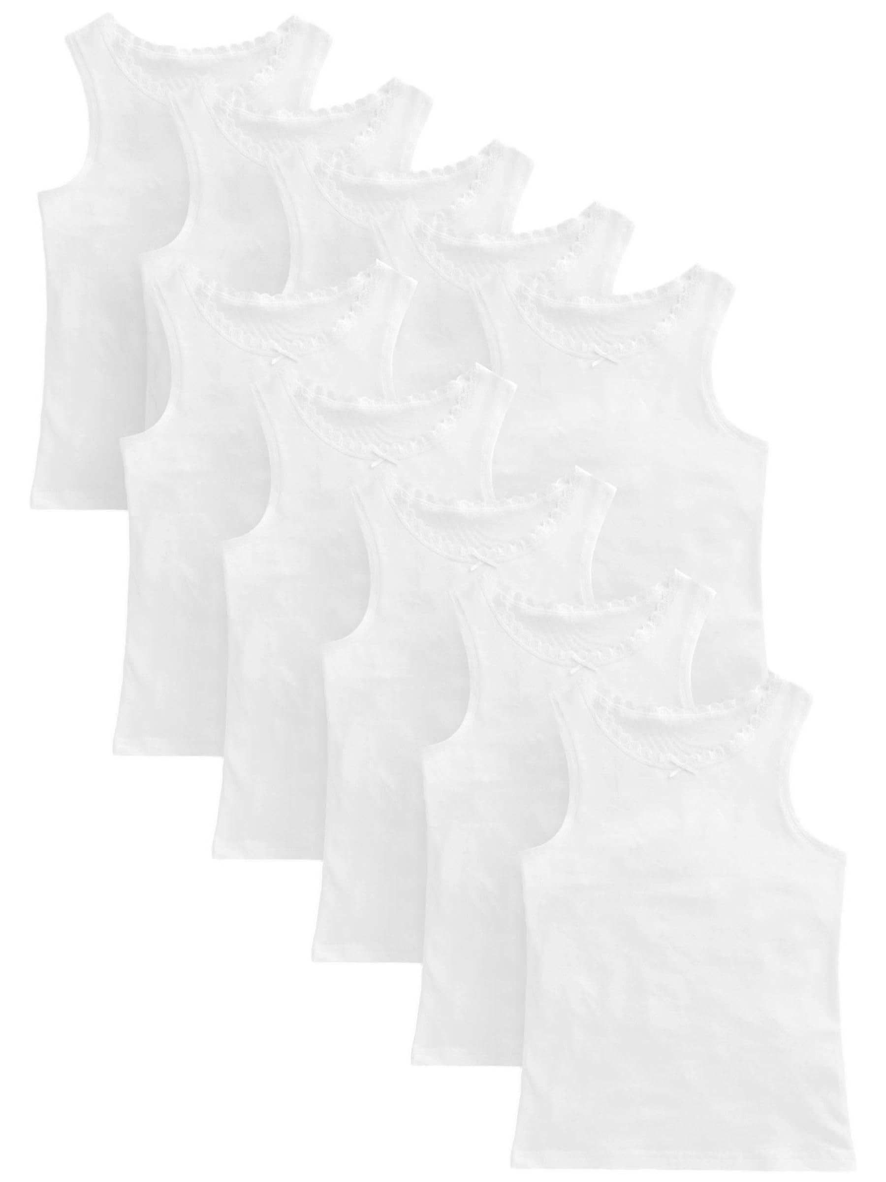 NEXT Fille Débardeur blanc avec liseré en dentelle, lot de 10