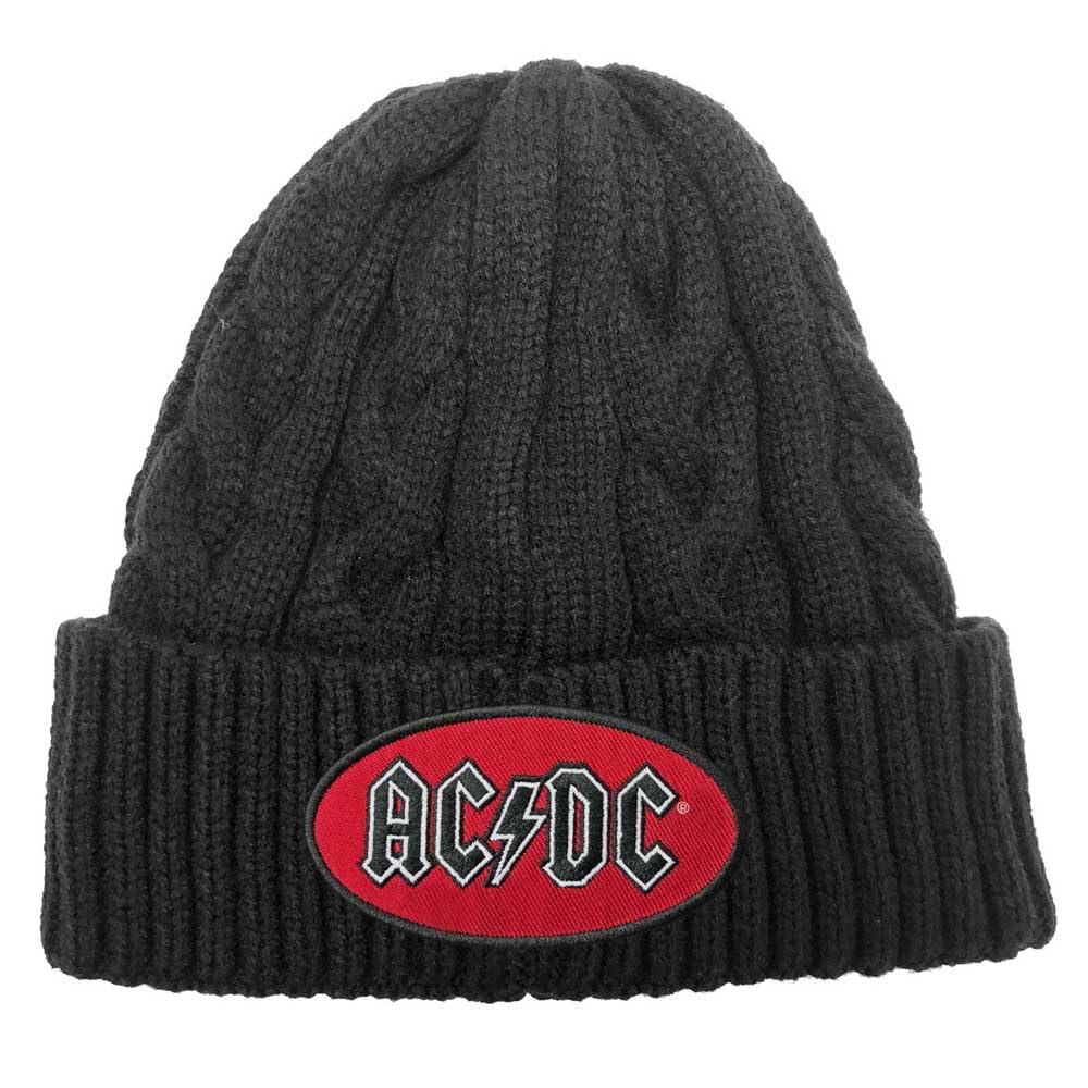 AC/DC Beanie Hat: Oval Logo OFFICIAL NEW