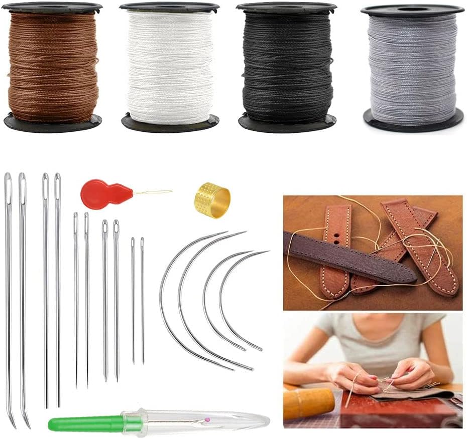 Heavy Duty Upholstery Repair Kit - Extra Strong Nylon Thread, Heavy Duty Hand Needles, Thread Unpicker, Seam Ripper and Sewing Thimble