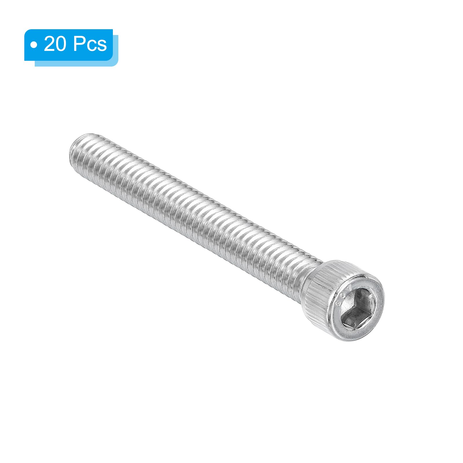 PATIKIL 1/4-20 x 2-1/4" Hex Socket Cap Head Screw Bolt, 20Pcs 304 Stainless Steel 18-8 - Image 3