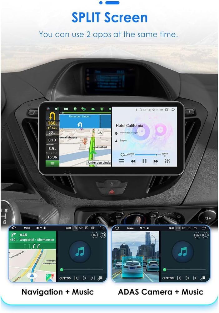 Autoradio per F-ORD Transit Tourneo Custom 2013-2021, Head Unit Android 15 da 10,33 Pollici con Touchscreen, Argento, 8-Core 6G 64G, Wireless Carplay Android Auto, Bluetooth WiFi GPS