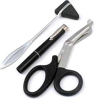 AAPROTOOLS Set of 3 Black PENLIGHT + Black Head Taylor Percussion Hammer + Black Paramedic Shears 7.5