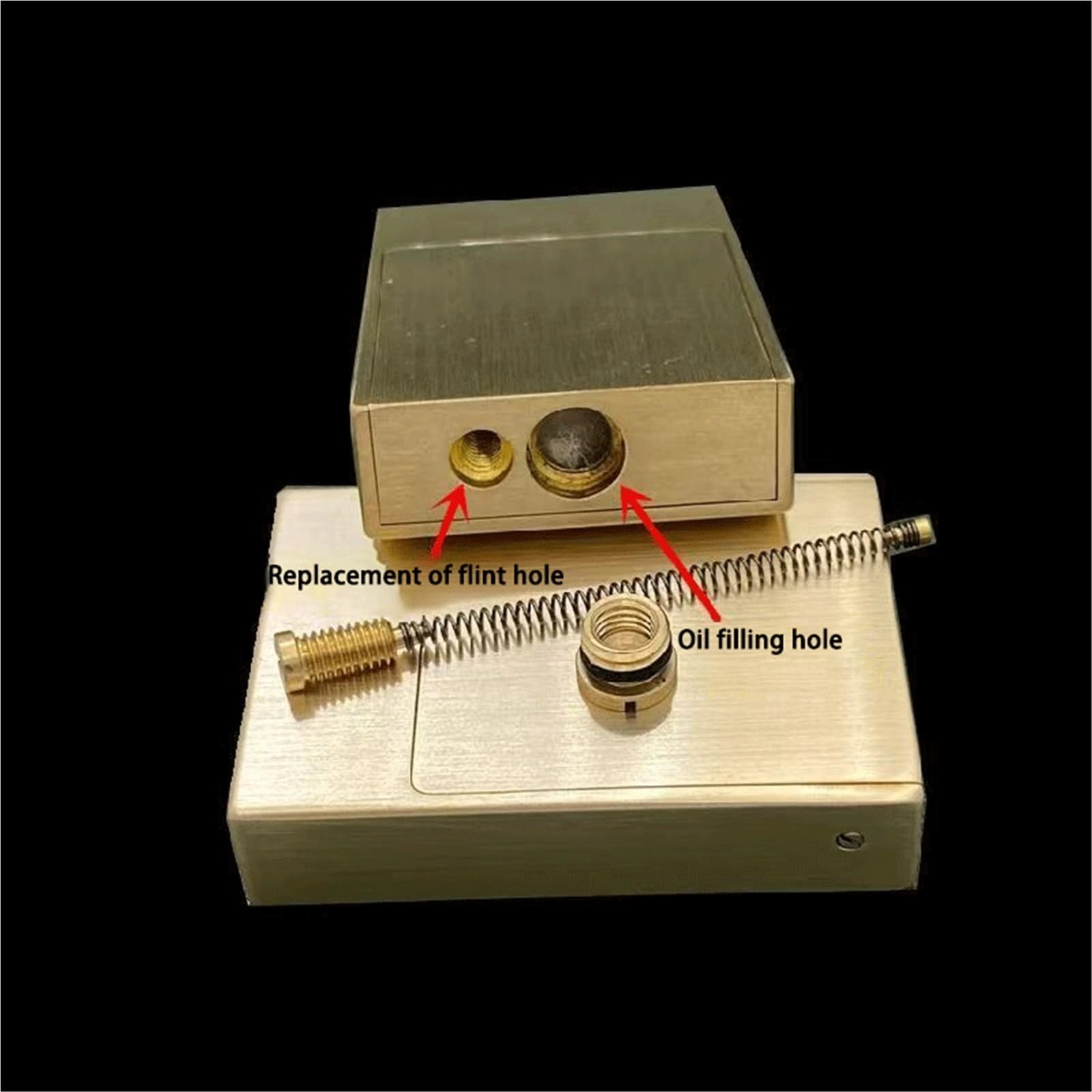 Antikes Streichholzschachtel-Petroleumfeuerzeug, Vintage-Feuerzeug aus Messing, Schubladendesign, Schleifscheibenzündung, for Männer, Väter und Ehemänner(Brass8)