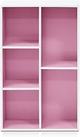 Vista 4 de Furinno - Estantería abierta reversible de 5 cubos, color blanco y rosado, 11069WH/PI