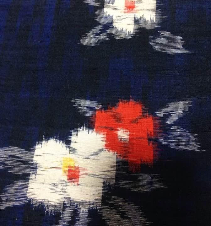 竺仙 紅梅小紋 鯉 バチ衿 浴衣 手縫い仕立て上がり スリムロング 夏