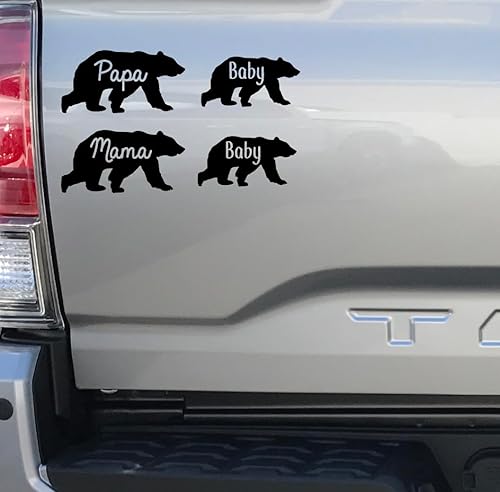 Miniatura 2 de Minglewood Trading Pegatinas troqueladas de vinilo para mamá papa Baby Grizzly Kodiak