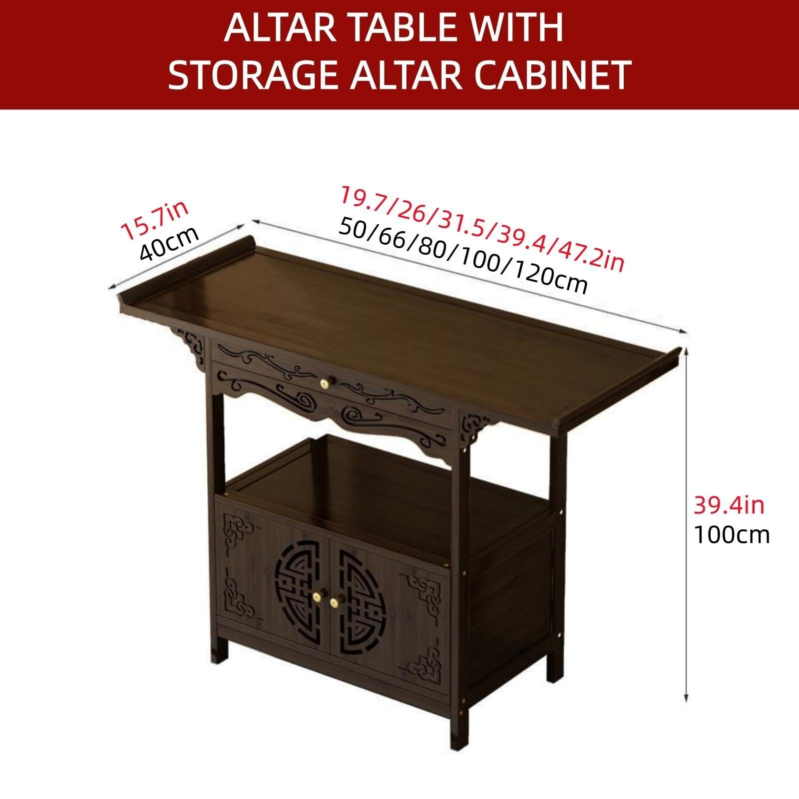 Mesa De Altar Con Almacenamiento, Gabinete De Santuario Moderno Con Puerta