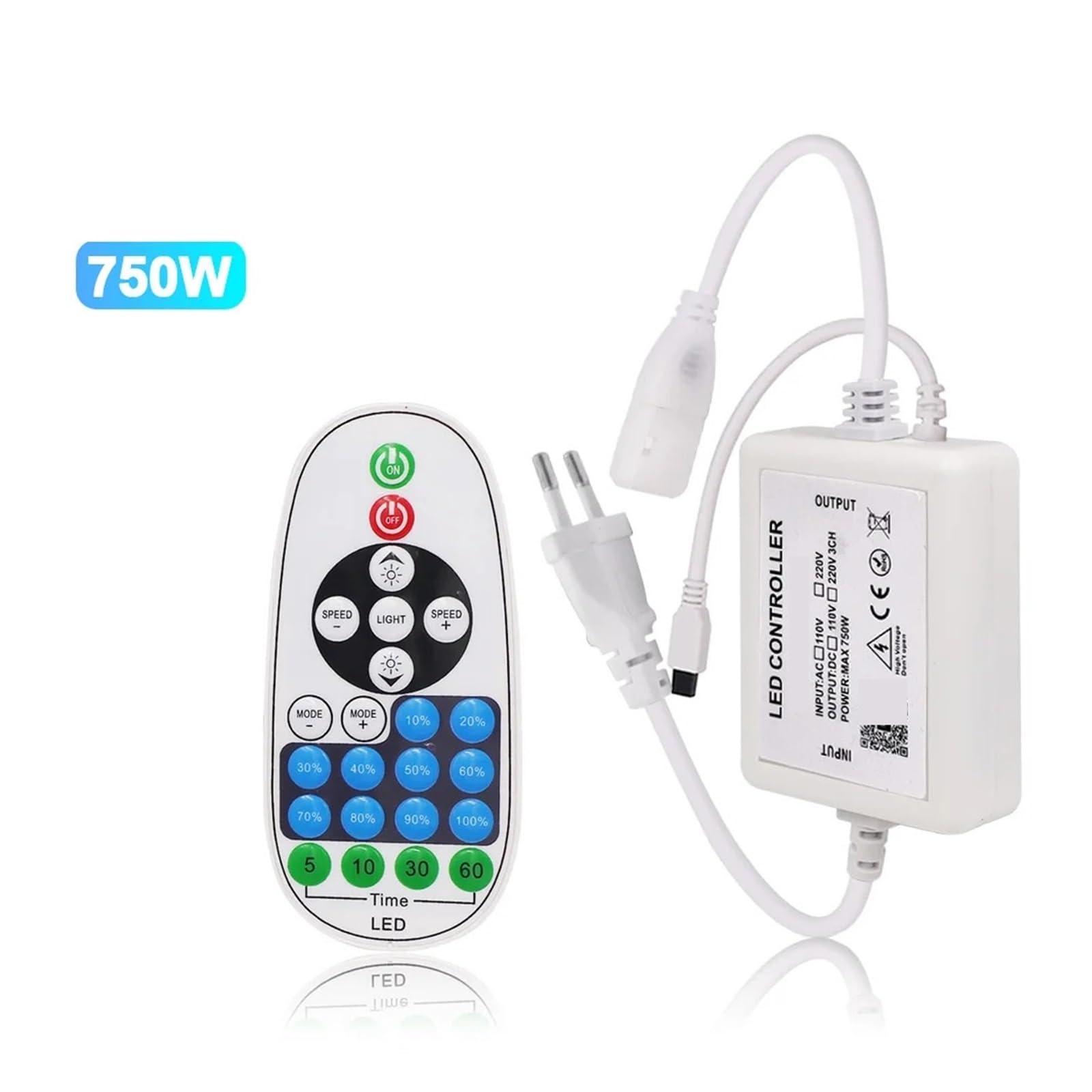 Controlador atenuador LED Control remoto atenuador LED/controlador de pantalla táctil for PCB de 8mm 110V/220V 288Leds/m tira de luz COB(23Key Remote Dimmer,220V AU Plug)