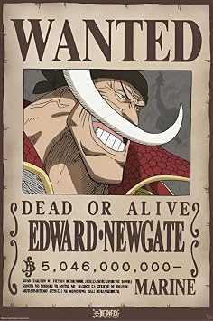 BUY ART FOR LESS Officially Licensed One Piece - Wanted Whitebeard Art Poster - 24 x 36 Inch - Decorative Print - Poster Paper - Ready to Frame