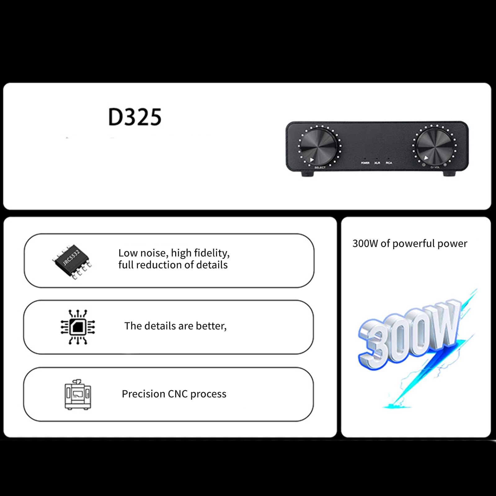 MURYE Amplificateur auditif D325 avancé avec puce Tpa3255 - Amplificateur numérique améliorant la dissipation de la chaleur - Amplificateur sonore domestique