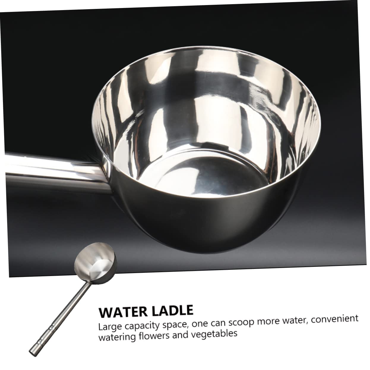 Cucharón de Agua de Acero Inoxidable Plata, Mango Largo, Multiusos