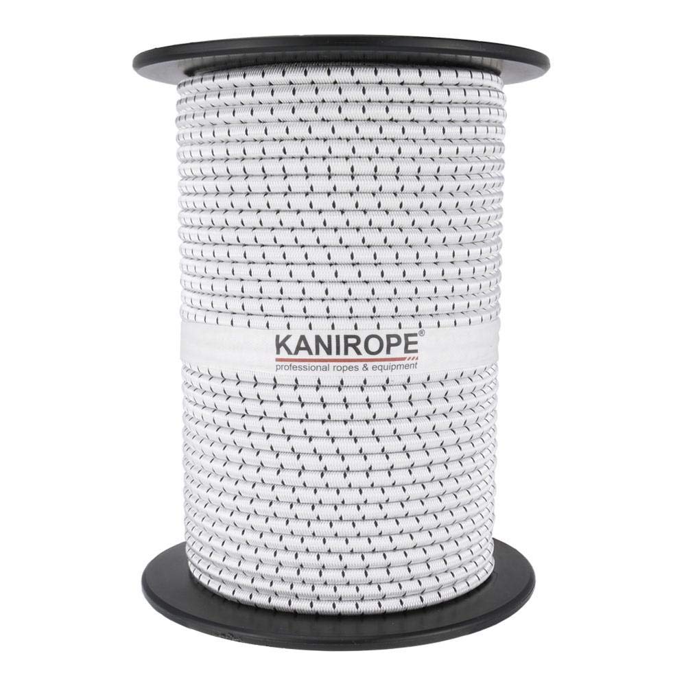 Kanirope® Linka gumowa MONOSPAN PES 8 mm 100 m biała linka ekspanderowa napinacz lina napinająca plandeka