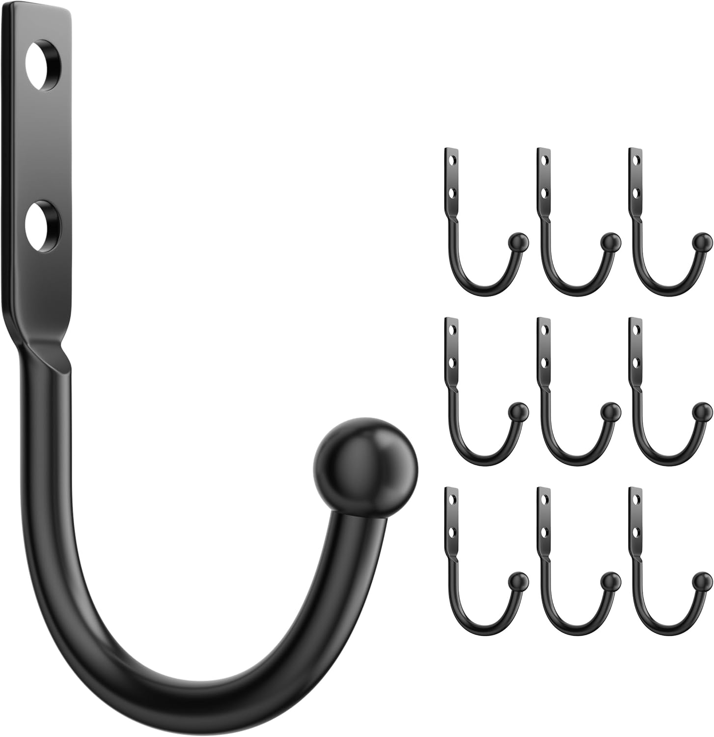 jockcaras Black Wall Hooks for Towel Storage: Holds up to 45 LBS ...