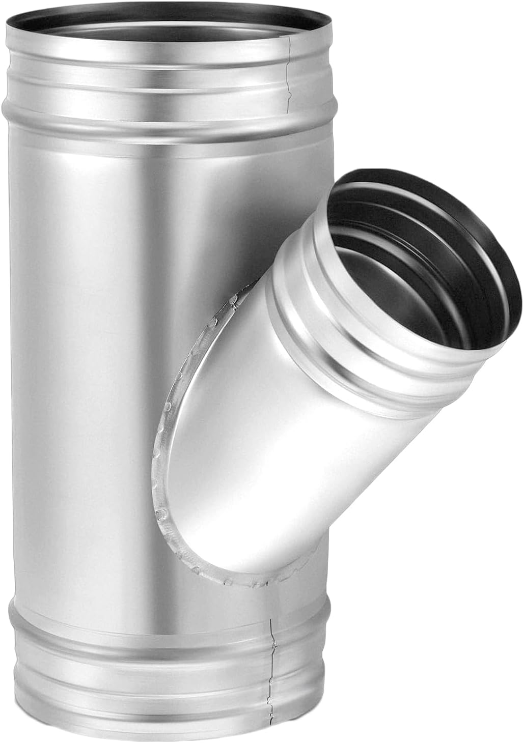 TOP-VIGOR 6 x 6 x 4 Inch Wye Shape Duct Splitter, 45° Degree Dust Fitting Adapter, 3 Way Duct Hose Connector, Galvanized Steel Branch for Exhaust Fan, Dryer Vent Hose, Industrial HVAC Ventilation