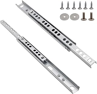 Suiwotin 12 Inch Drawer Slides, Metal Drawer Slide, Small Drawer Rails, Ball Bearing Dual Direction Slide Track Rail, Pack of 2 (0.7 inch Wide)