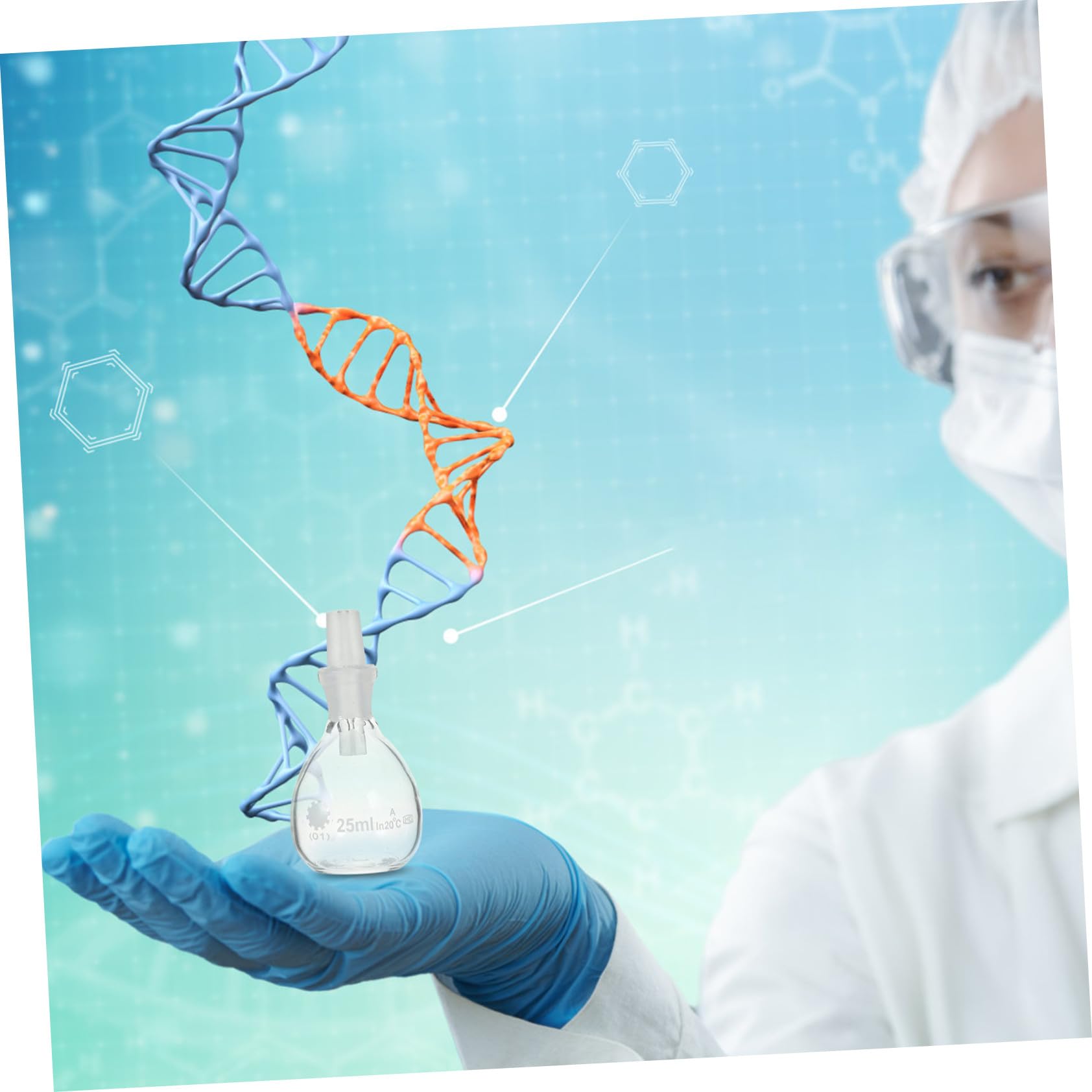 Picnometro In Vetro Con Tappo 25 Ml Per Laboratorio Bottiglia Di Vetro Per Stoccaggio Dei Reagenti Flacone Reagente Per Misurazione Della Densità e Uso Sperimentale