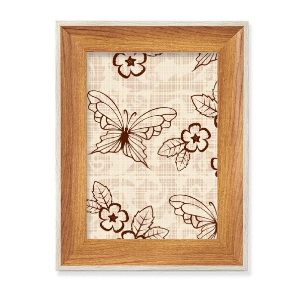 Cadre de photo en bois avec papillon marron et fleurs rétro lot de plusieurs ensembles