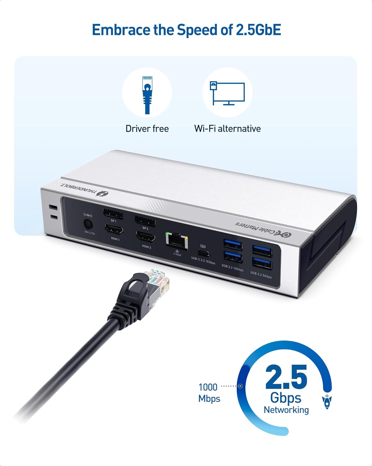 [Intel Certified] Cable Matters 16-in-1 40Gbps Thunderbolt 4 Dock with Thunderbolt Share - Quad 4K Video(2X DP, 2X HDMI) for Windows, Dual 4K (DP or HDMI) for MacBook Pro M1/M2/M3/M4 Pro/Max, 100W PD