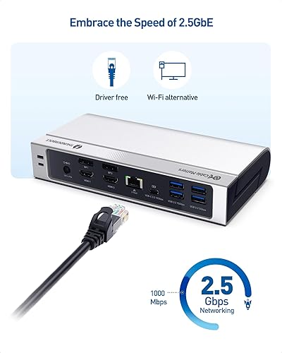 Miniatura 5 de Certificado Intel Cable Matters 16 en 1 40 Gbps Thunderbolt 4 Dock con video Quad 4K (2 DisplayPort, 2 x HDMI) para Windows, 4K dual (DP o HDMI)