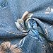 GMOYD Mens Floral Print Denim Jacket Couple Oversized Jean Coat Unisex Basic Jacket, Blue, Medium