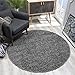 Produktbild SANAT Teppich Rund - Grau Hochflor, Langflor Modern Teppiche fürs Wohnzimmer, Schlafzimmer, Esszimmer oder Kinderzimmer, Größe: 120x120 cm