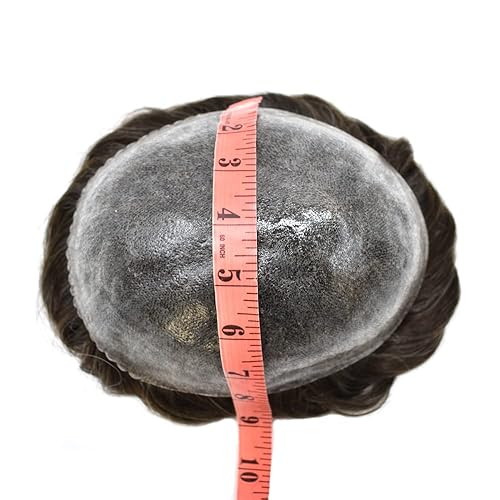 Miniatura 7 de Toupee - Pieza de cabello humano suave para hombre, sistema de reemplazo de pelo de piel de polietileno suave para hombres, duradero, invisible,