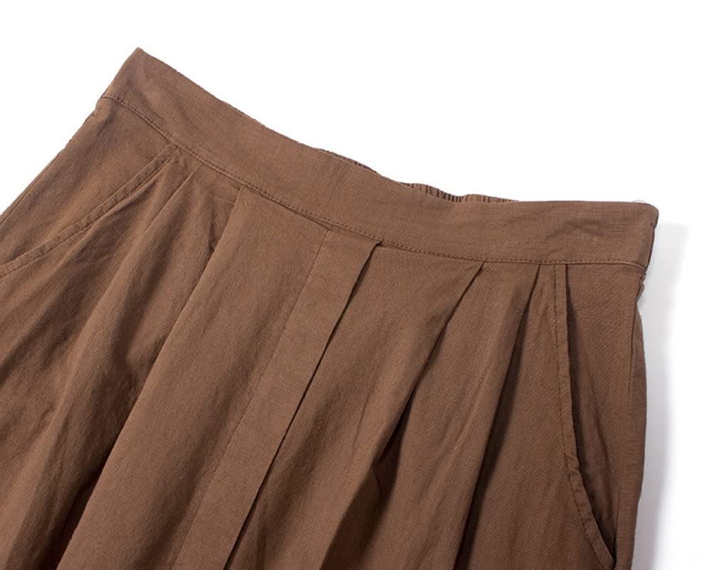 Faldas De Invierno para Mujer, Faldas Plisadas con Dobladillo Irregular Marrón para Mujer Cintura Elástica Midi Falda De Invierno para Mujer Faldas De Talle Alt
