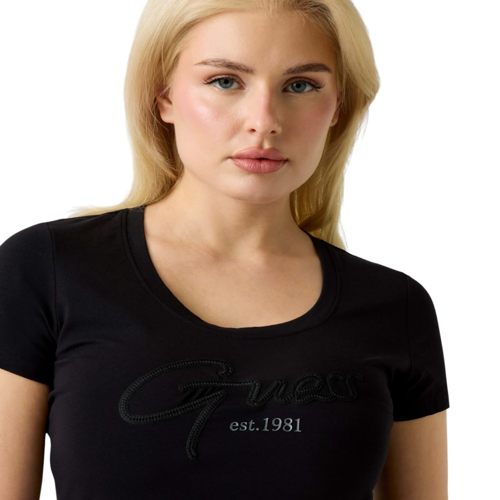 Guess Maglietta da donna con stelle, nero, M