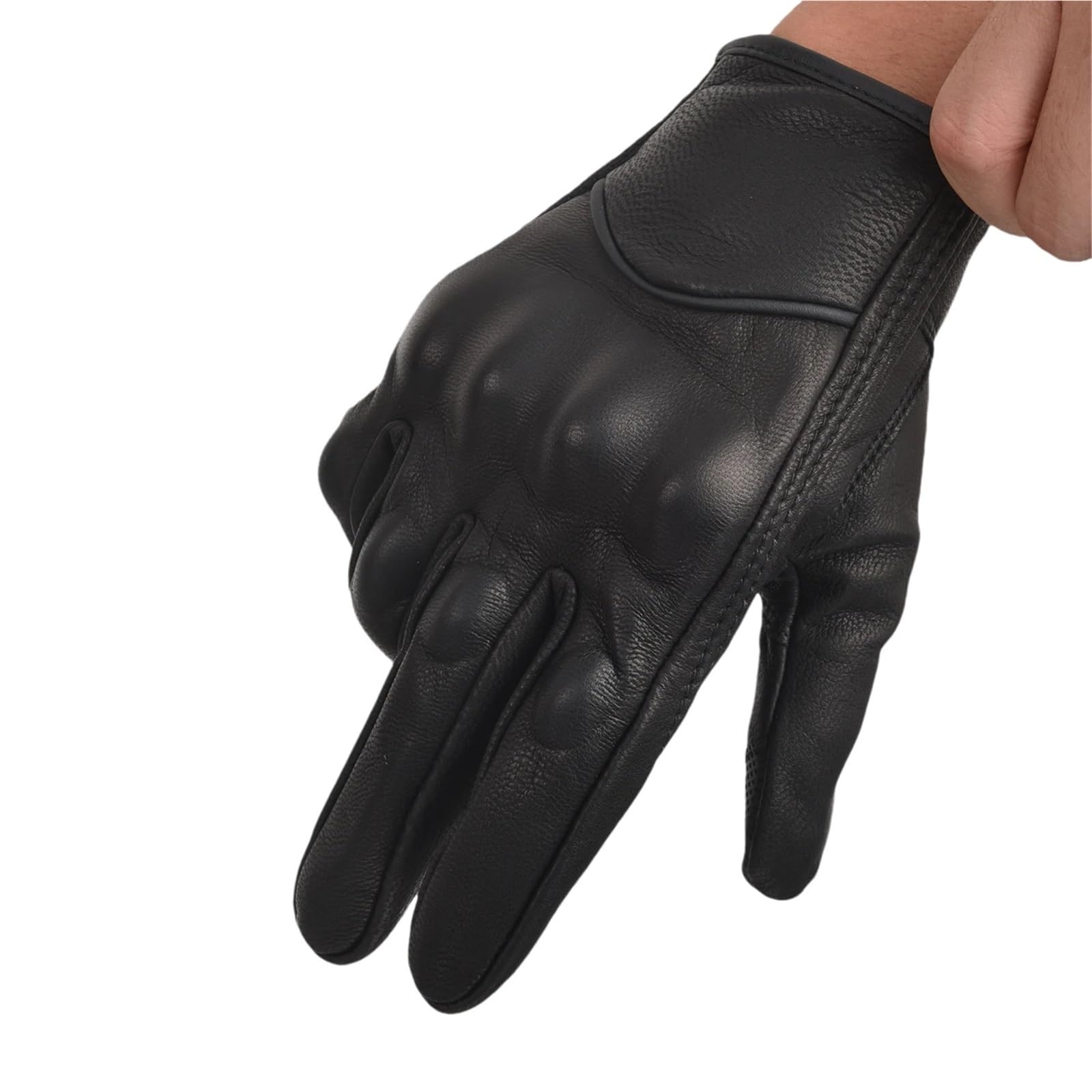 Rękawice outdoorowe rękawice motocyklowe skórzane rękawice do jazdy silnikiem pełne palce dla mężczyzn rękawice motocrossowe czarne