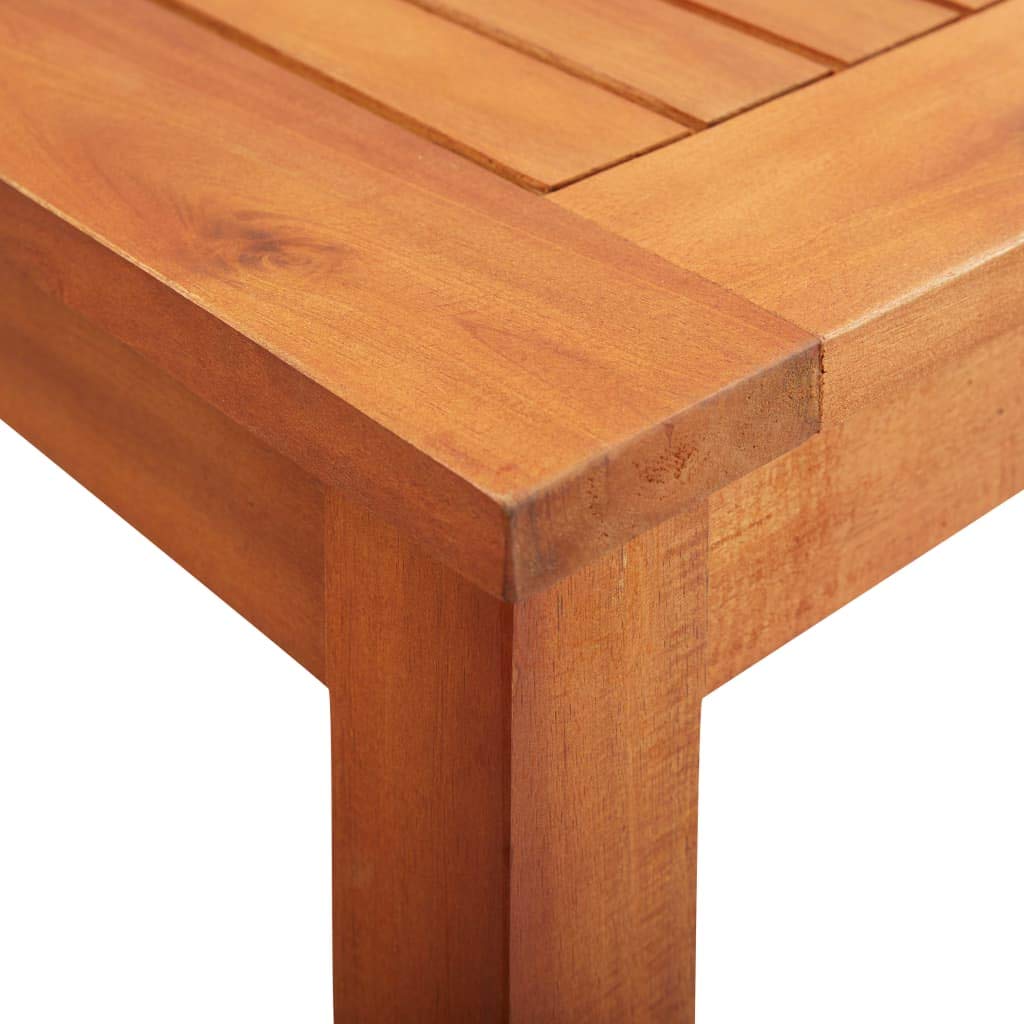 Tavolo da giardino in legno di acacia massiccio, 88 x 88 x 74 cm, con olio naturale, foro per ombrellone, per terrazza, balcone, giardino, robusto tavolo da pranzo per esterni e barbecue