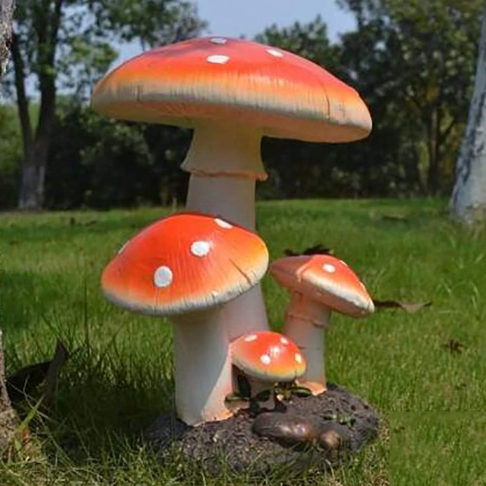 Sculpture en résine de grand champignon haut de gamme pour ornement de parc et grand jardin