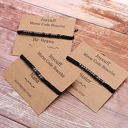 Image of JoycuFF Morse Code Bracelets for Strong Women Inspirational Christmas Encouragement Unique Birthday Gifts for Daughter Sister Best Friend Handmade Jewelry
