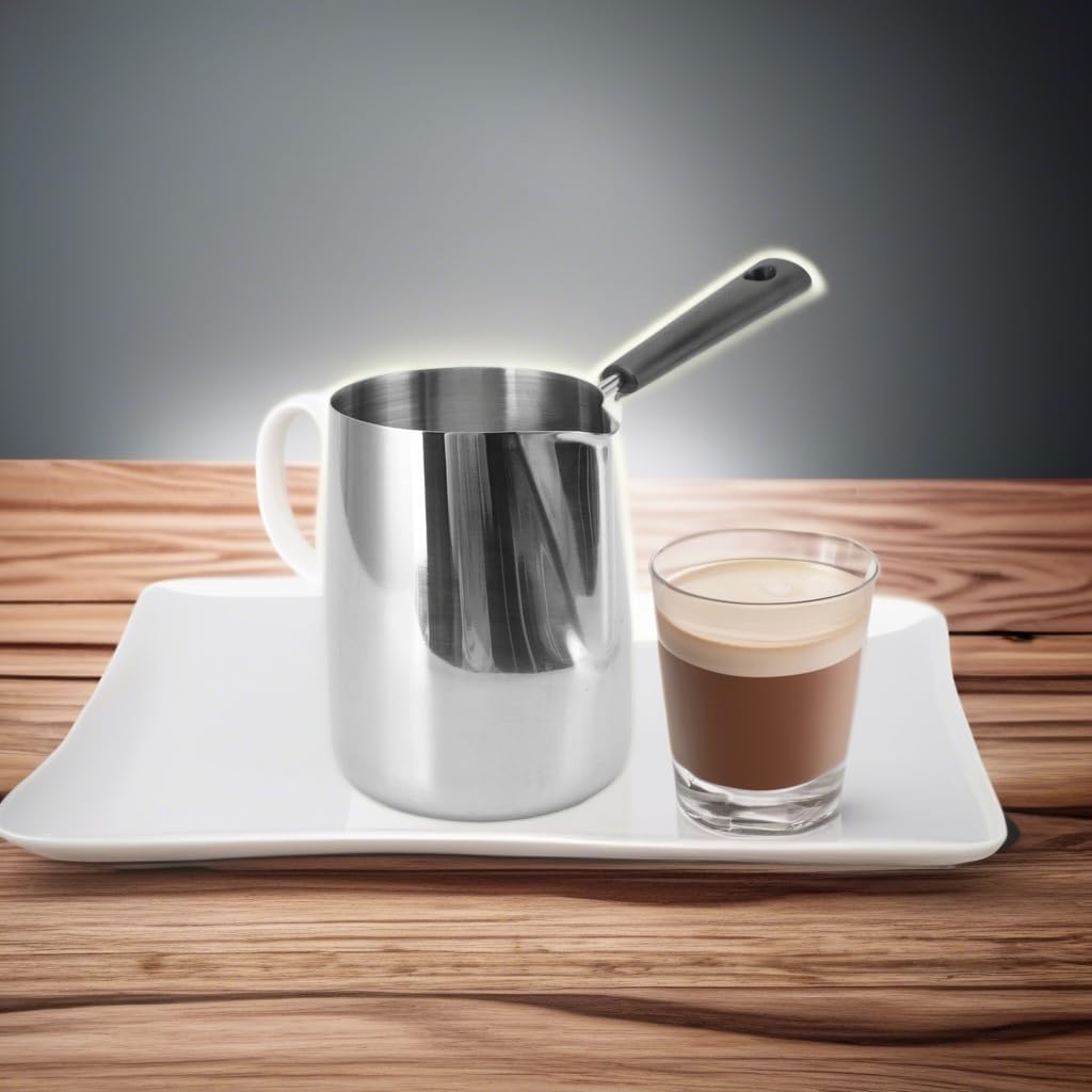 Cyrank Turkish Coffee Pot, Milk Warmer for Coffee, Turkish Coffee Decanter Stainless Steel Espresso Decanter Turkish Warmer Coffee Pot(1000ML) - Image 5