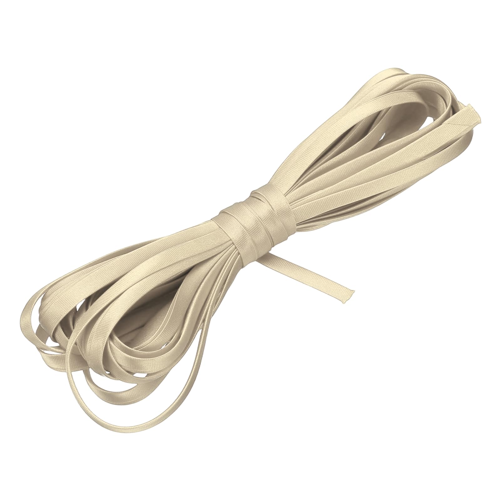 sourcing map Double Fold Bias Tape for Sewing 1/4 Inch x 5.5 Yards Satin Pre-fold Continuous Binding Tape for Seaming Quilting Hemming Binding DIY Crafts, Beige