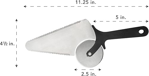 Miniatura 5 de Cortador de pizza 3 en 1 y rebanador de servidor  Hoja de rueda de acero inoxidable extra afilada  Mango antideslizante con forma ergonómica  Para