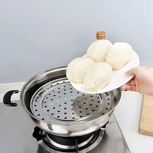 Miniatura 6 de Bandeja de vapor, acero inoxidable 304, estante de cocina al vapor, cesta redonda con patas extraíbles (diámetro grande 10.2 in)