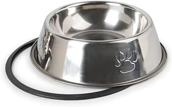 Busstier Stainless Steel Cat and Dog Food Container - Non-Slip Base, Durable Feeding Bowl (18 Cm)