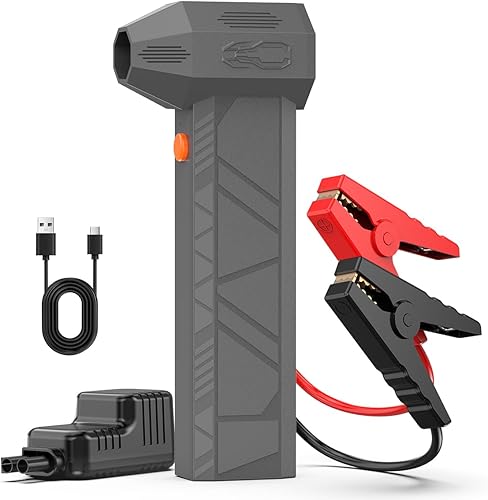 Arrancador de coche pico de 5000 A, ventilador ultrarrápido de 16 V, motor sin escobillas de 130 K RPM, banco de energía de 18,800 mAh, carga rápida