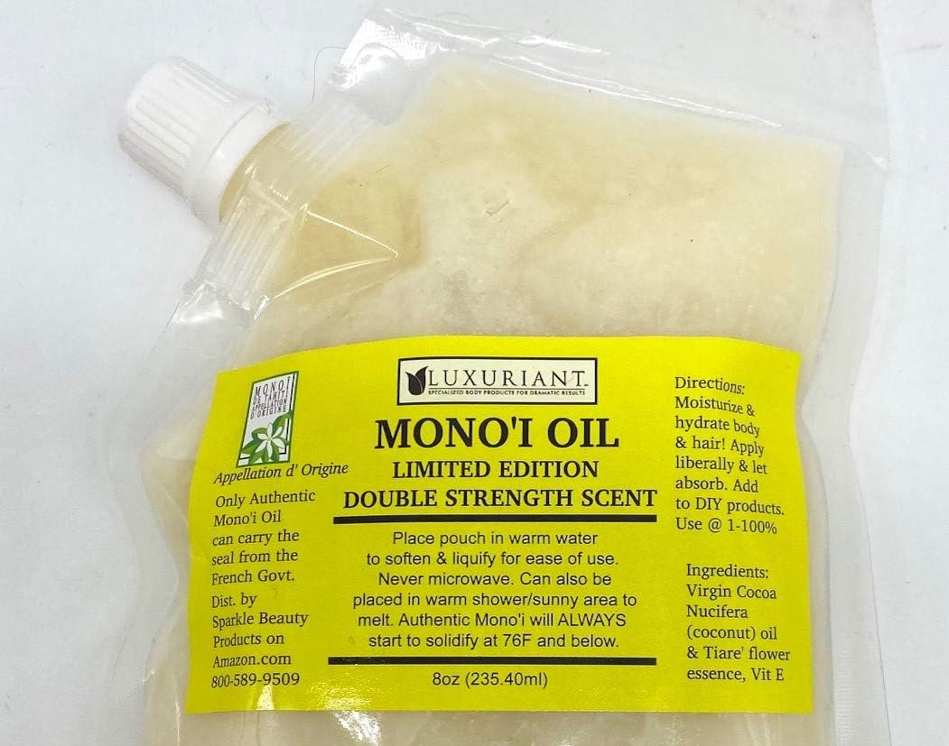 Konipl Luxuriant-Sparkle Beauty Products Mono'i de Tahiti'- Double Tiare' Scent-100% Natural-LIMITED EDITION-8 ounce