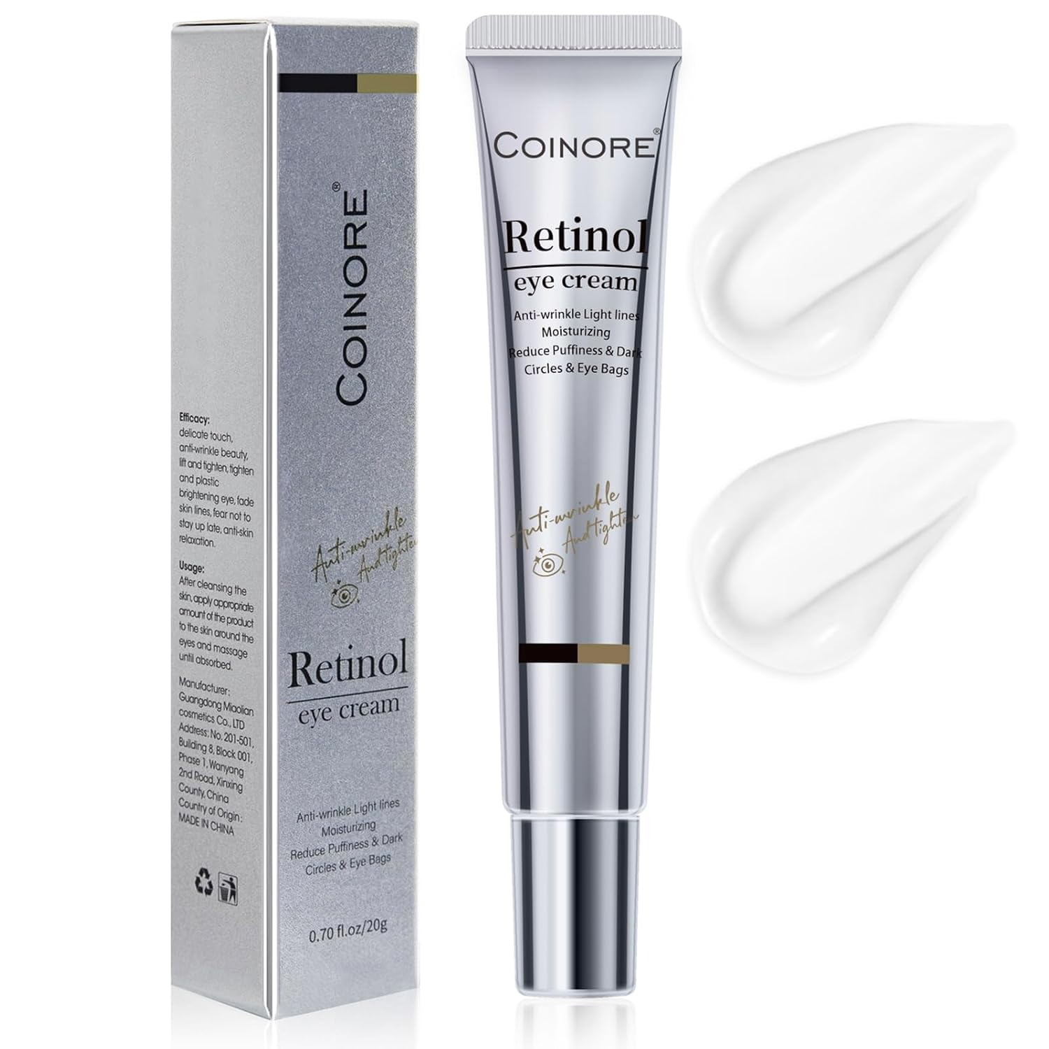 Retinol Under Eye Cream – Eye Cream for Dark Circles, Puffiness, Eye Bags, Wrinkles, Fine Lines, Crow’s Feet, Anti Aging Eye Cream for Women & Men, 0.7 Fl Oz Retinol Under Eye Cream – Eye Cream for Dark Circles, Puffiness, Eye Bags, Wrinkles, Fine Lines, Crow’s Feet, Anti Aging Eye Cream for Women & Men, 0.7 Fl Oz