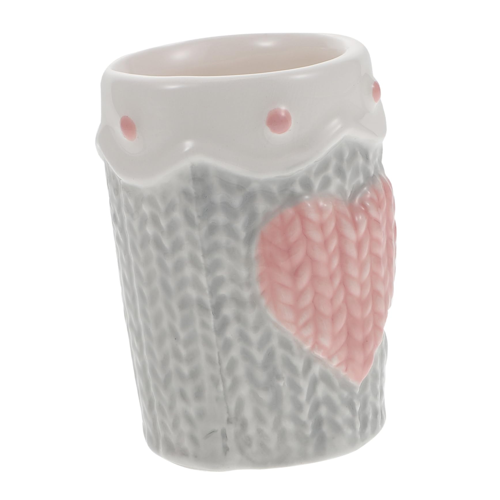 Healifty 1Pc Ceramic Toothpick Holder with Heart Pattern Design Chic Embossed Toothpick Jar for Home Table Adornment for Kitchen and Hotel Use